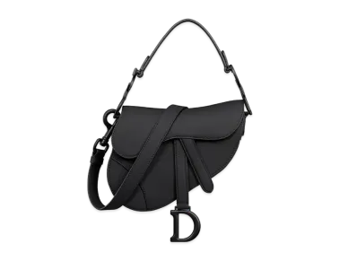 Dior Mini Saddle Bag with Strap Ultramatte "Black"