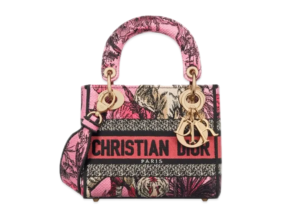 Dior Mini Lady D-Lite Bag Toile De Jouy Voyage Embroidery "Multicolor"