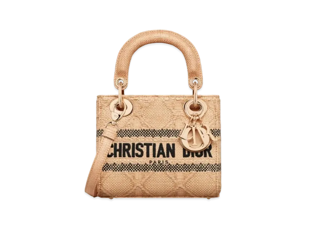 Dior Mini Lady D Lite Bag Cannage Raffia "Natural"