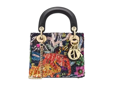 Dior Mini Lady Bag Sequin Embroidered Calfskin Toile De Jouy Voyage Motif "Multicolor"