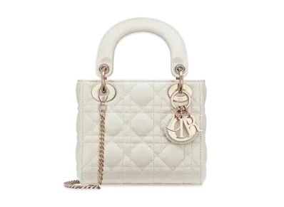 Dior Mini Lady Bag Cannage Lambskin "Latte/Pale Gold"