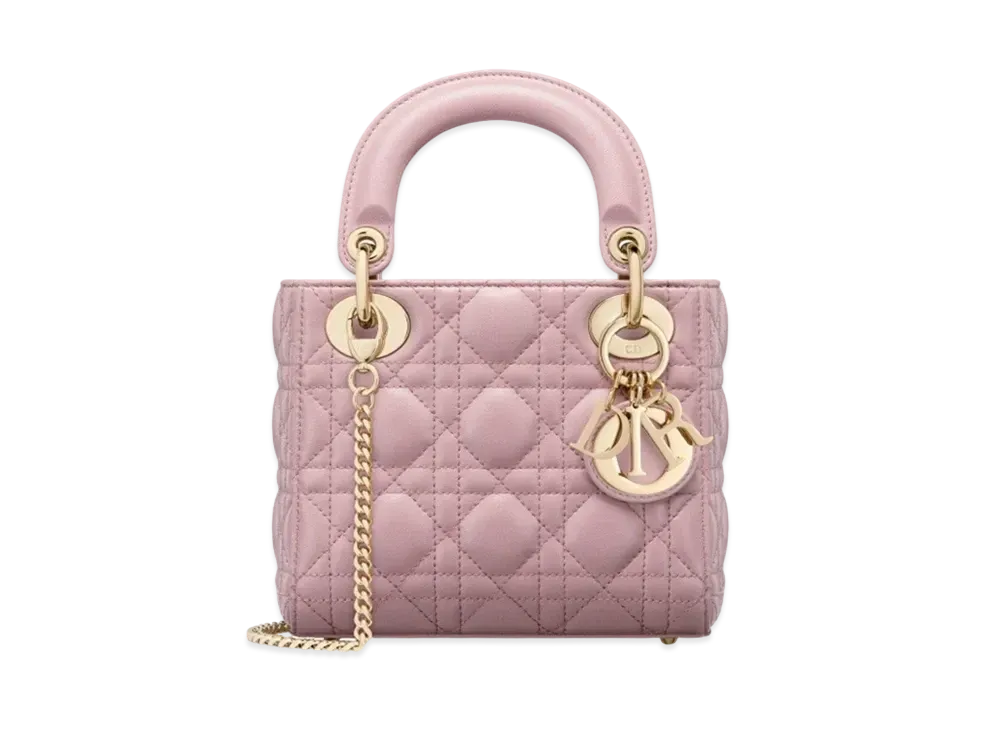 Dior Mini Lady Bag Cannage Lambskin "Antique Pink/Gold"