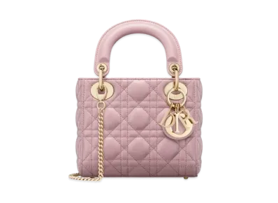 Dior Mini Lady Bag Cannage Lambskin "Antique Pink/Gold"