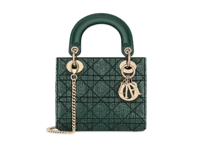 Dior Mini Lady Bag Micro Pearl "Pine Green"