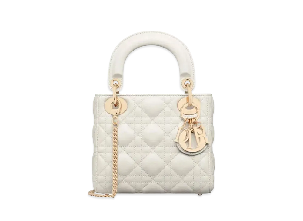 Dior Mini Lady Bag Cannage Lambskin "Latte"