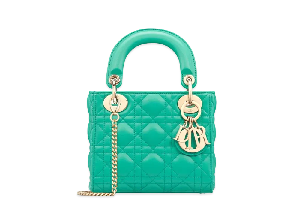 Dior Dioriviera Mini Lady Dior Bag Cannage Lambskin "Aquamarina"