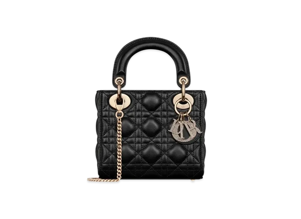 Dior Mini Lady Dior Bag Cannage Lambskin "Black"