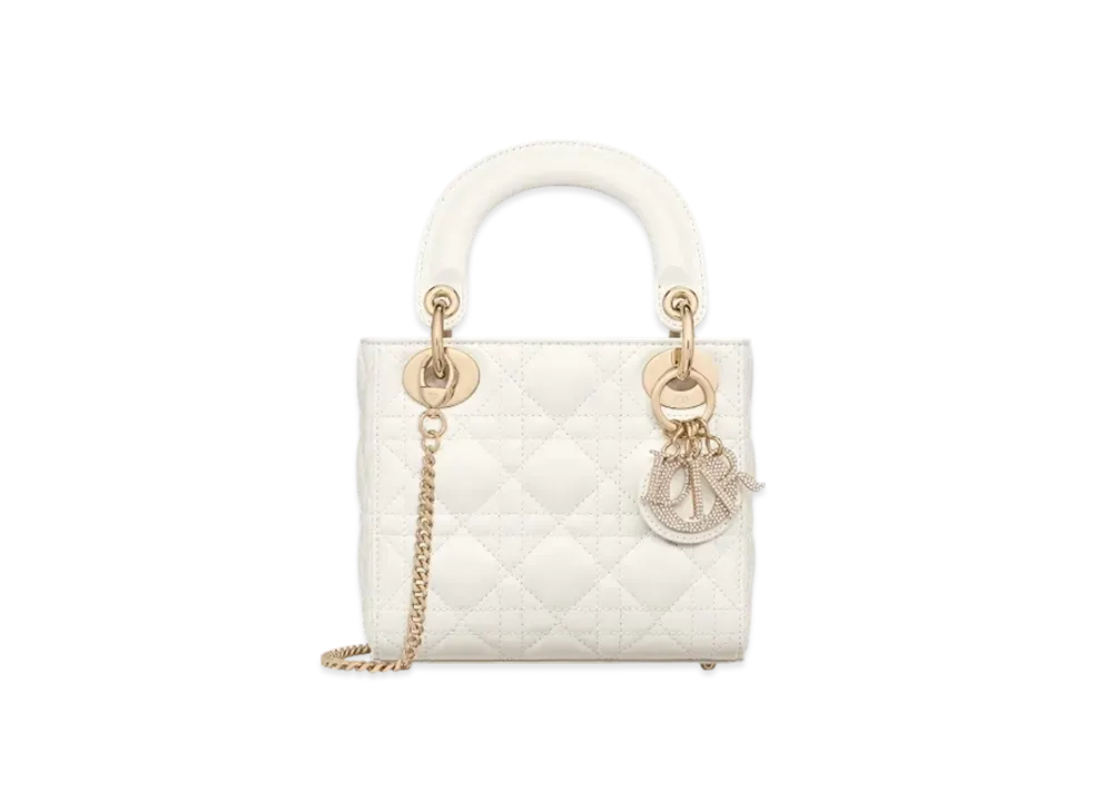 Dior Mini Lady Dior Bag Cannage Lambskin "Latte"