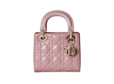 Dior Mini Lady Bag Patent Cannage Calfskin "Peony Pink"