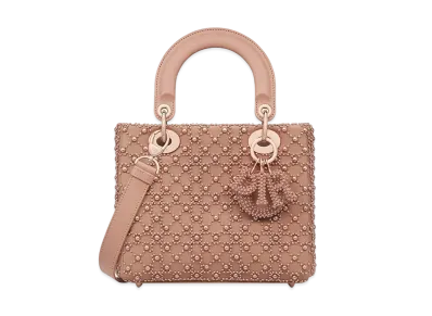 Dior Small Lady Bag Resin Pearls "Rose Des Vents"