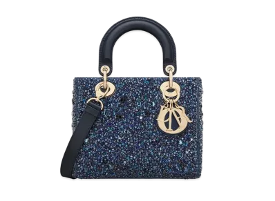 Dior Small Lady Bag Strass Satin "Blue"