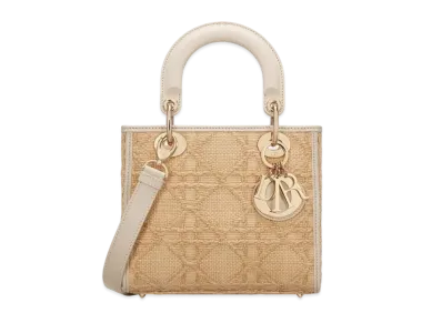 Dior Small Lady D Lite Bag Macro Cannage Raffia "Natural"