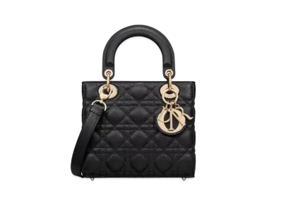Dior Small Lady Bag Grained Cannage Calfskin "Black"
