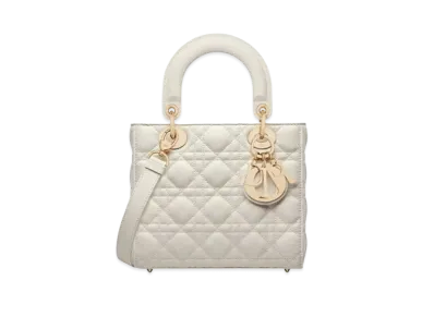 Dior Small Lady Bag Grained Cannage Calfskin "Latte"