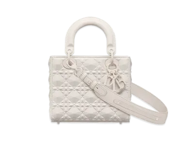 Dior Small Lady Bag My ABCDior Cannage Calfskin Diamond Motif "Latte"