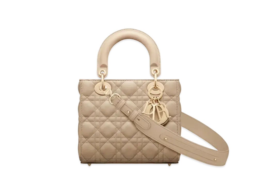 Dior Small Lady Bag My ABCDior Cannage Lambskin "Sand"