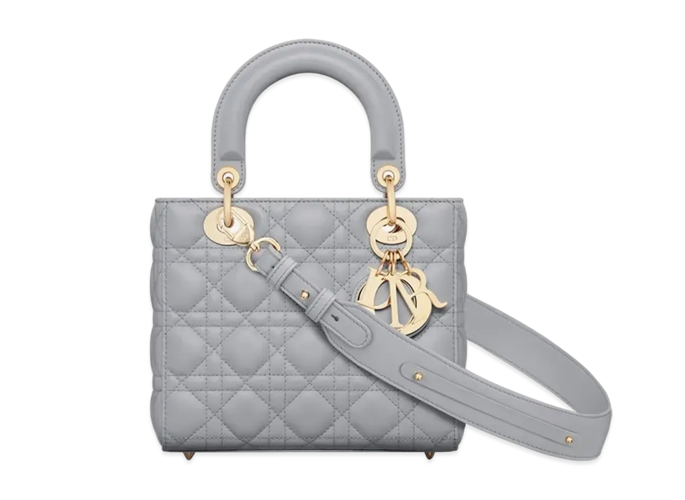 Dior Small Lady Bag My ABCDior Cannage Lambskin "Ethereal Gray"