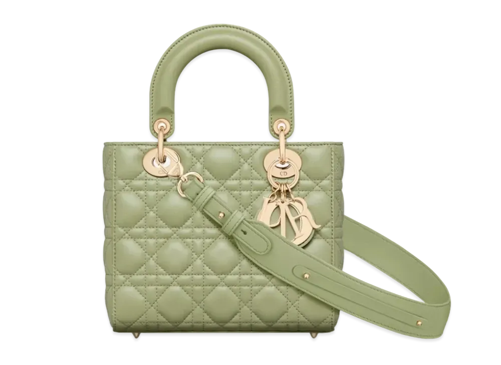Dior Small Lady Bag My ABCDior Cannage Lambskin "Ethereal Green"