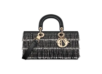 Dior Medium Lady D-Joy Bag Satin "Black/Silver"