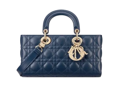 Dior Medium Lady D-Joy Bag "Deep Ocean Blue"