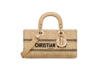 Dior Medium Lady D Joy Bag Cannage Raffia "Natural"