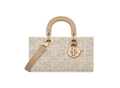 Dior Medium Lady D-Joy Bag Tweed with Cannage Motif "Natural/Black"