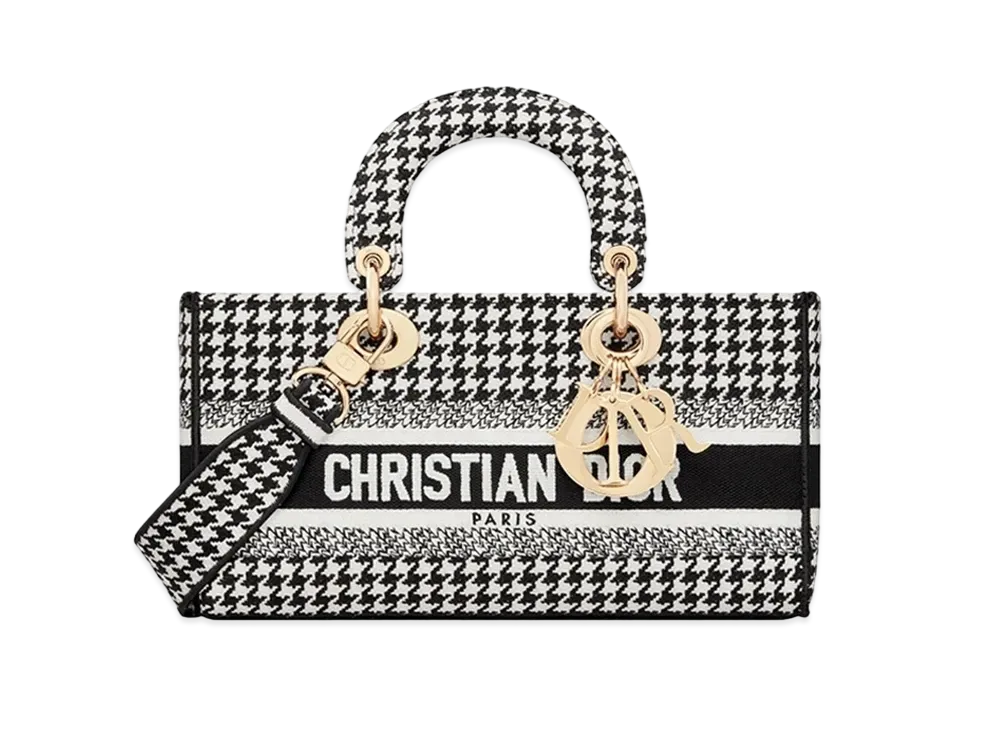 Dior Medium Lady D-Joy Bag Hound Tooth "Black/White"
