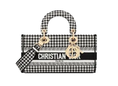 Dior Medium Lady D-Joy Bag Hound Tooth "Black/White"