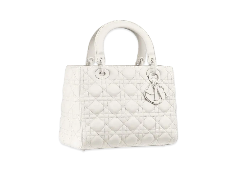 Dior Medium Ultramatte Lady Dior Bag "White"
