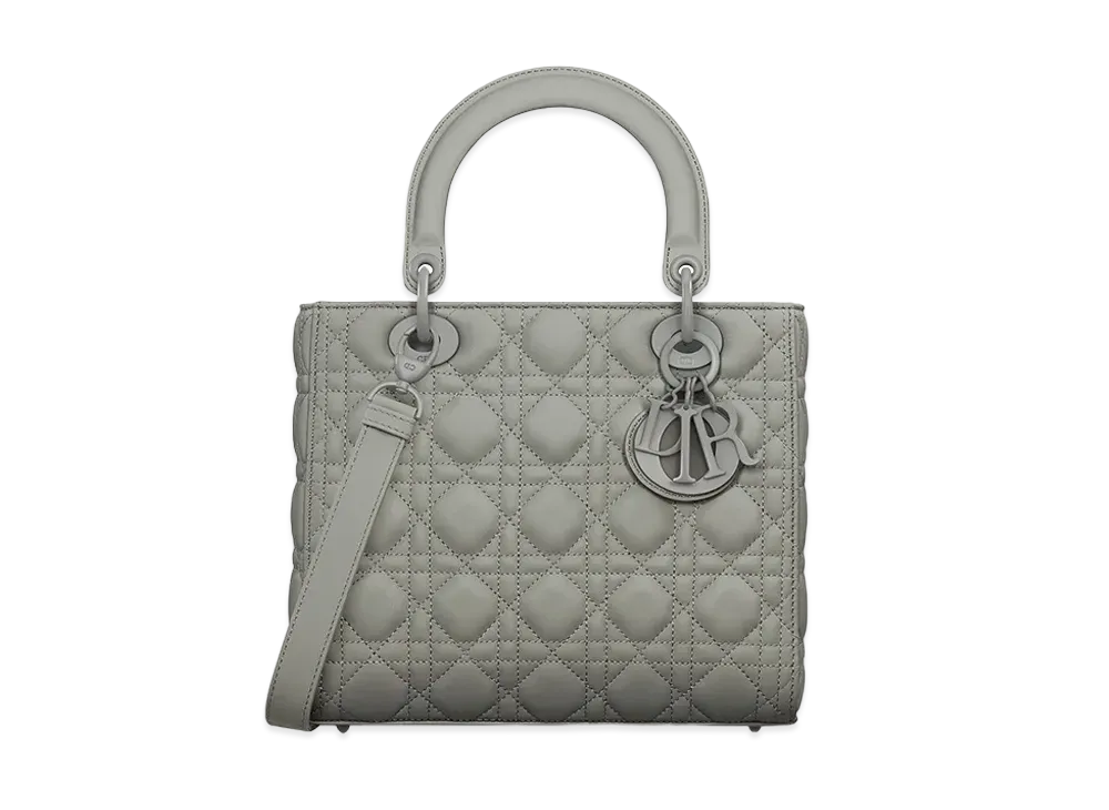 Dior Medium Lady Bag Ultramatte "Stone Gray"