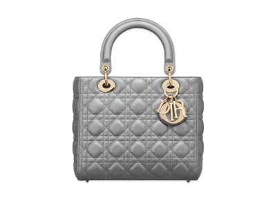 Dior Medium Lady Bag Pearlescent "Opaline Gray"