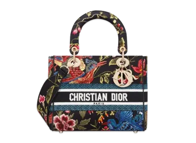 Dior Medium Lady D Lite Bag Bird Embroidery "Multicolor"