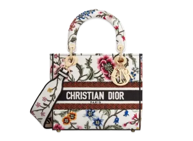 Dior Medium Lady D Lite Bag Petites Fleurs Embroidery "Multicolor"