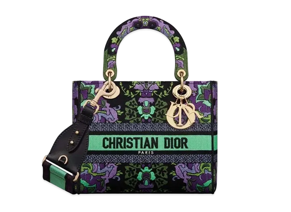 Dior Medium Lady D Lite Bag Indian Embroidery "Multicolor"