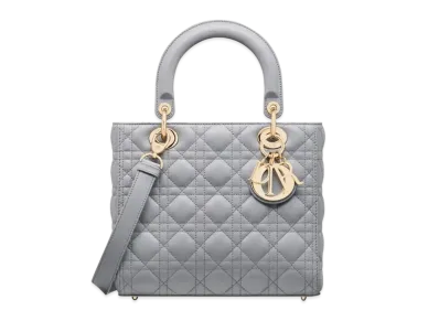 Dior Medium Lady Bag Cannage Lambskin "Ethereal Gray"