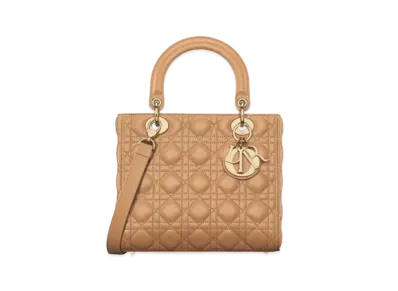 Dior Medium Lady Bag Cannage Lambskin "Tan"