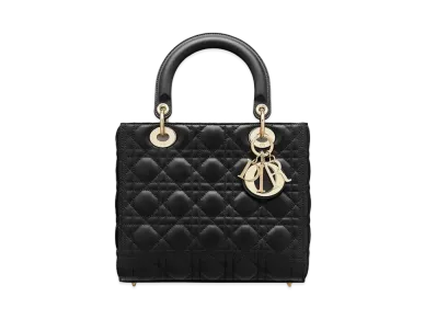Dior Medium Lady Dior Bag Cannage Lambskin "Black"