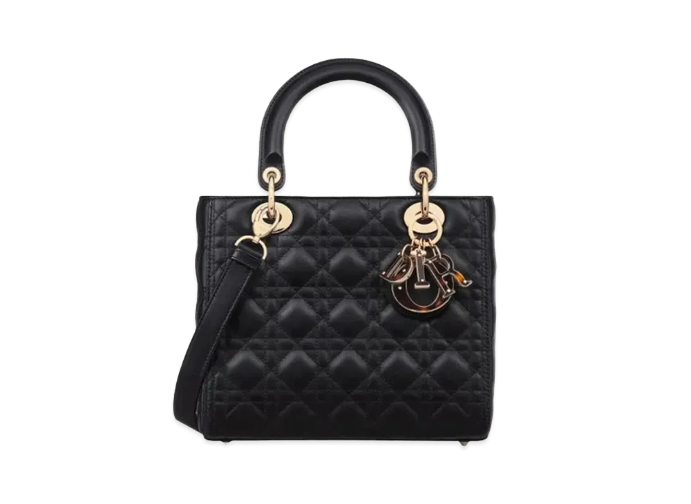 Dior Medium Lady Bag Cannage Lambskin "Black"