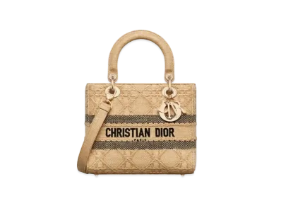 Dior Medium Lady D Lite Bag Cannage Raffia "Natural"