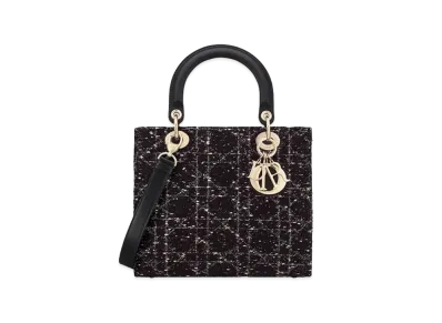 Dior Medium Lady D-Lite Bag Tweed "Black"
