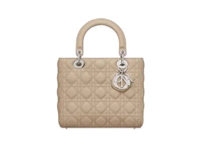 Dior Medium Lady Bag Cannage Grained Calfskin "Sand"