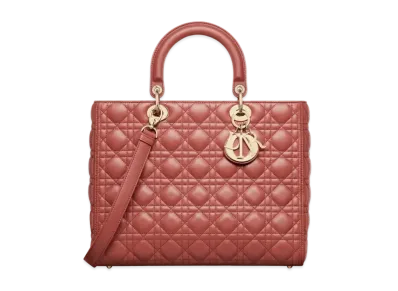 Dior Large Lady Bag Cannage Lambskin "Rust"