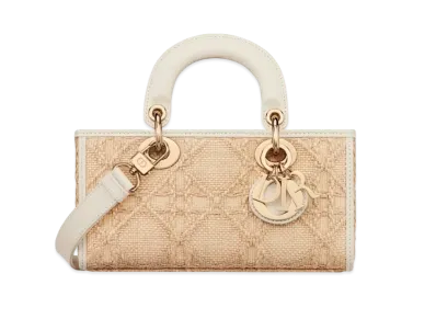 Dior Small Lady D-Joy Bag Macro Cannage Raffia "Natural"