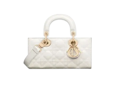 Dior Small Lady D Joy Bag Patent Cannage Calfskin "Latte"