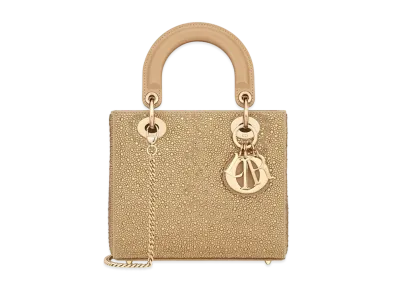 Dior Small Lady Bag Goatskin Cover Tone Strass "Gold"