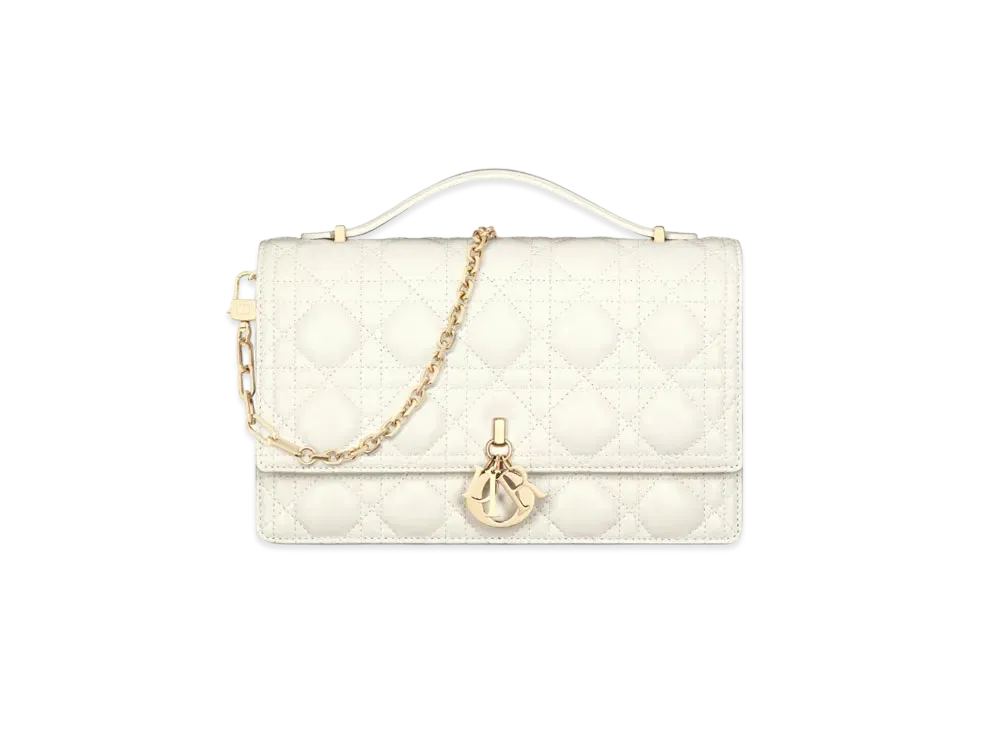 Dior Miss Dior Top Handle Bag Cannage Lambskin "Latte"