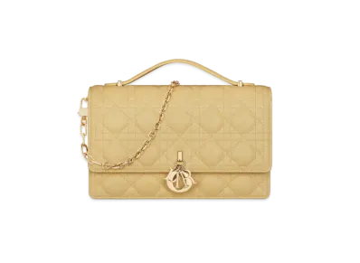 Dior Miss Dior Top Handle Bag Cannage Lambskin "Pastel Yellow"