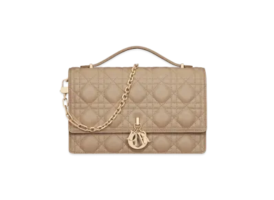 Dior Miss Dior Top Handle Bag Cannage Lambskin "Biscuit"