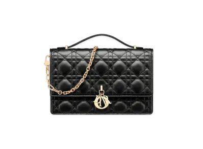 Dior Miss Dior Top Handle Bag Cannage Lambskin "Black"