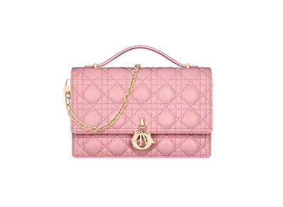 Dior Miss Dior Top Handle Bag Cannage Lambskin "Melocoton Pink"